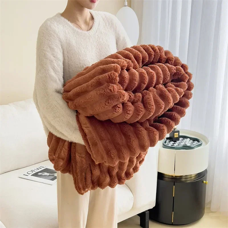 Plush Fleece Throw Blanket - Ultra Soft & Warm - Stylish Home Decor - Image 7