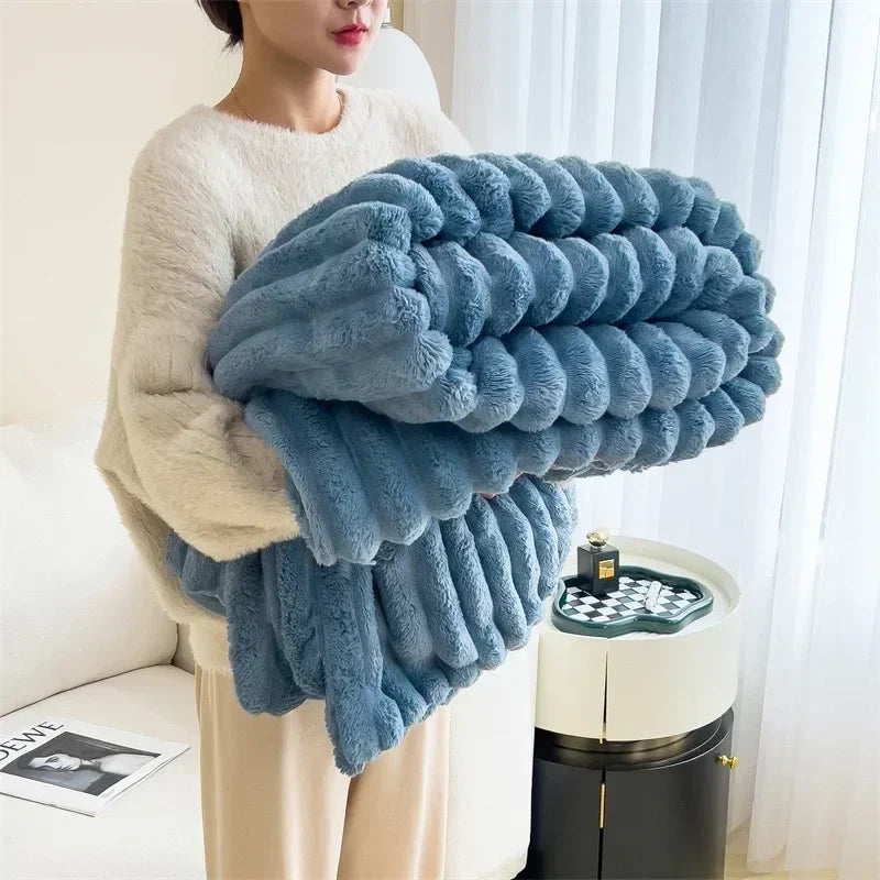 Plush Fleece Throw Blanket - Ultra Soft & Warm - Stylish Home Decor - Image 8