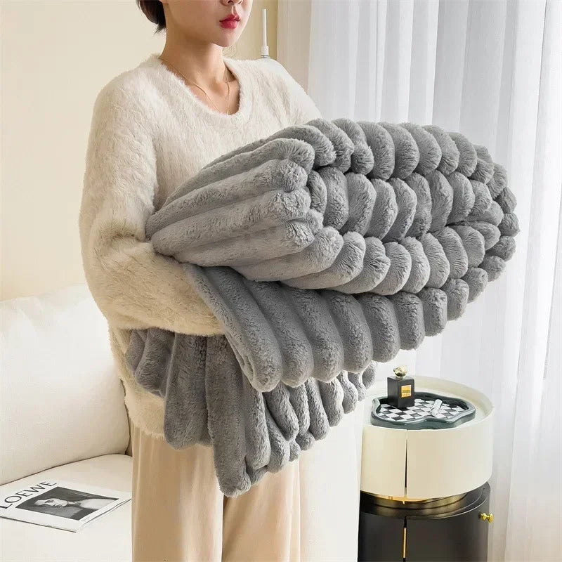 Plush Fleece Throw Blanket - Ultra Soft & Warm - Stylish Home Decor - Image 9