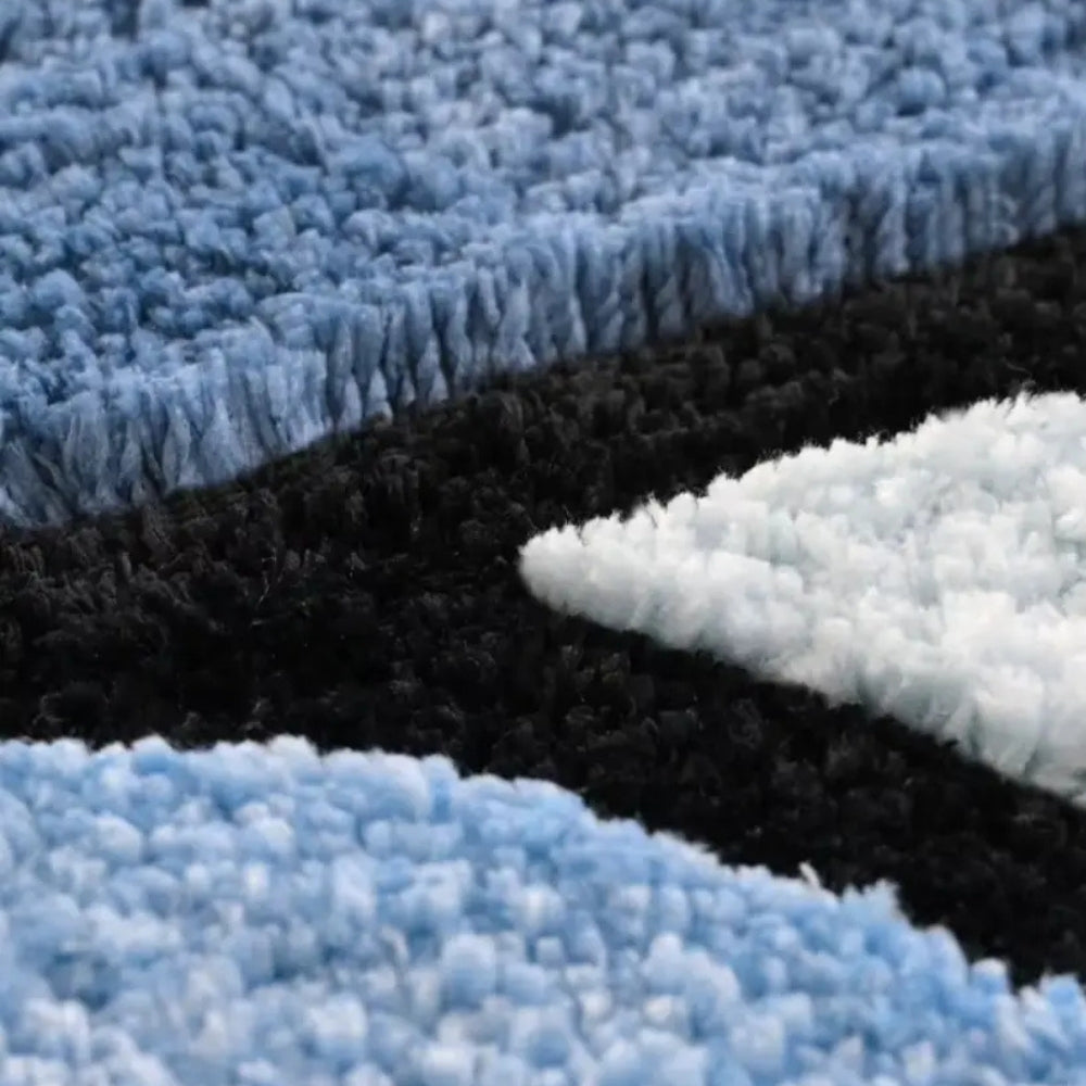 Plush Microfiber Bathroom Mat - Modern Wave Design - Absorbent Non-Slip Rug - Image 4