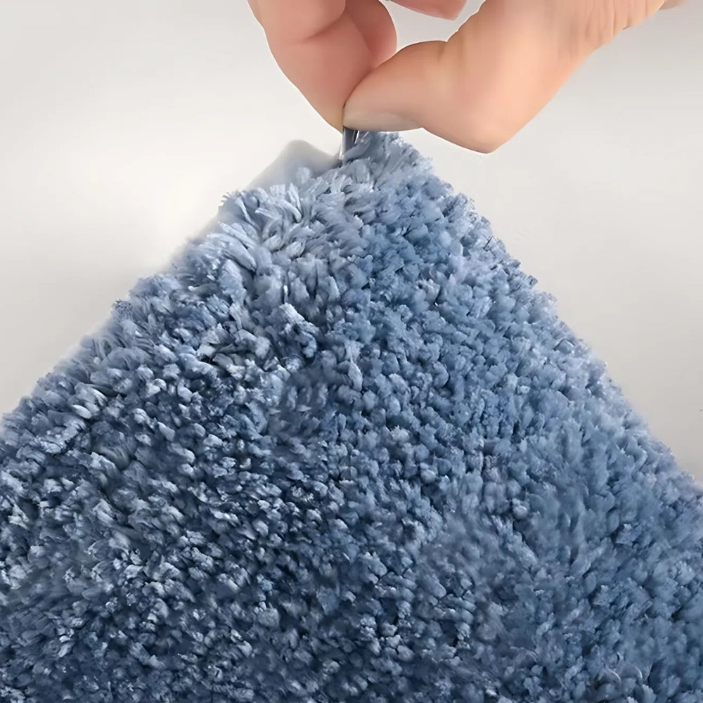 Plush Microfiber Bathroom Mat - Modern Wave Design - Absorbent Non-Slip Rug - Image 5