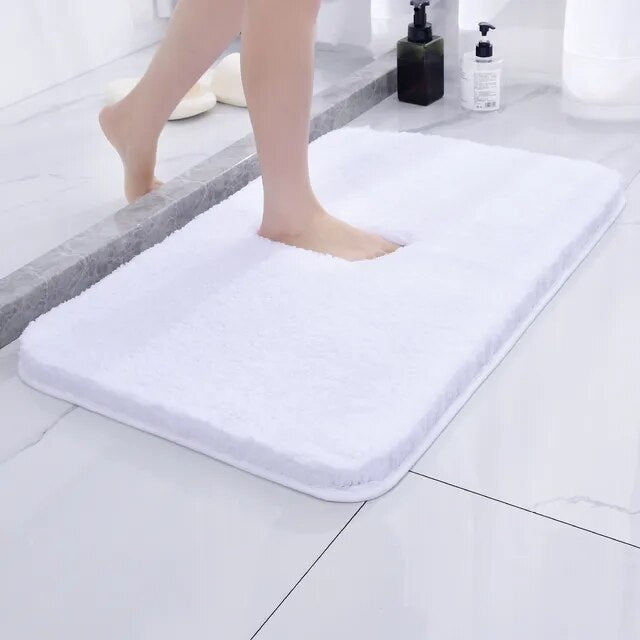 Plush Microfibre Bath Mat - Stylish Absorbent Floor Rug - Anti-Slip Design - Image 4