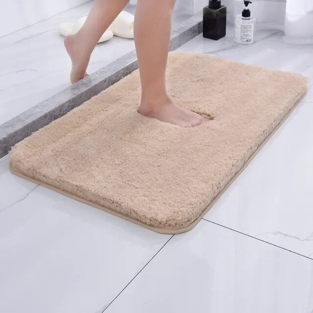 Plush Microfibre Bath Mat - Stylish Absorbent Floor Rug - Anti-Slip Design - Image 6