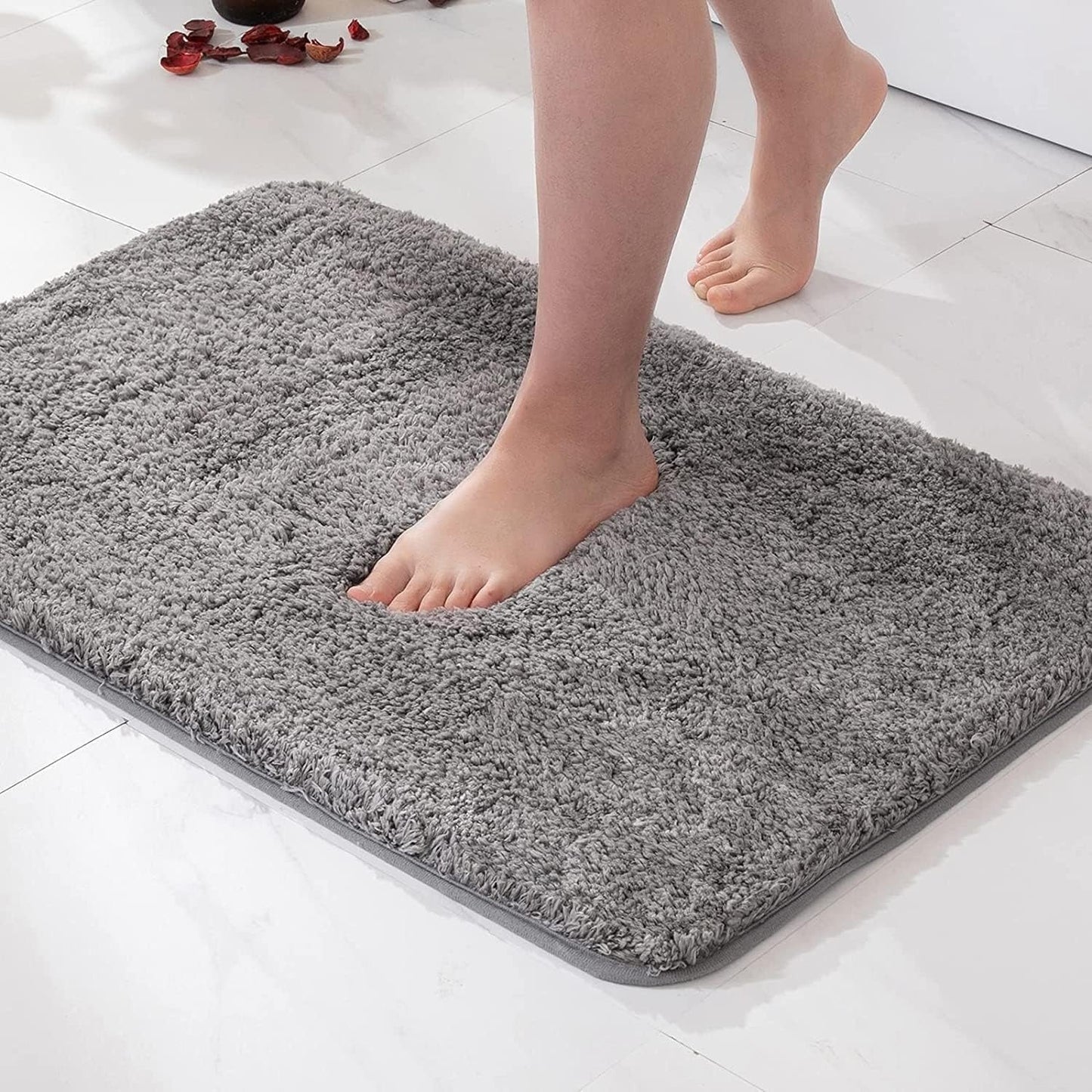 Plush Microfibre Bath Mat - Stylish Absorbent Floor Rug - Anti-Slip Design - Image 8