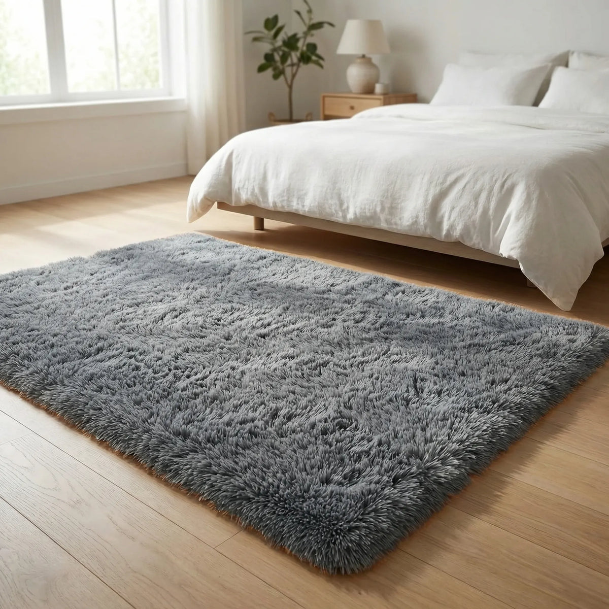 Plush Non-Slip Low-Pile Rectangular Rug