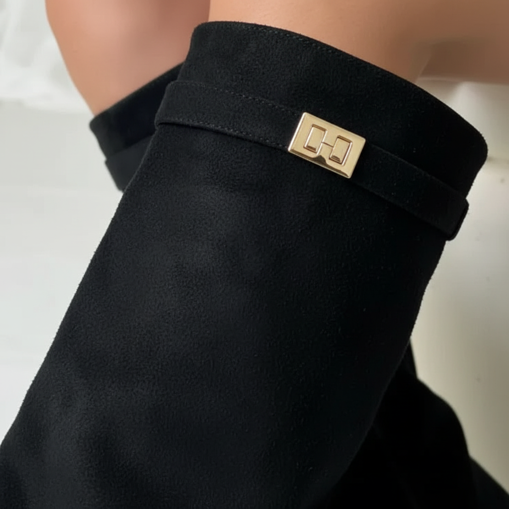 Pointed Boots with Hidden Wedge Heel