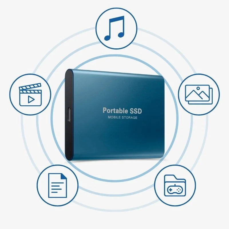 Portable Aluminium External SSD, 1TB-30TB, Shockproof and Water-Resistant