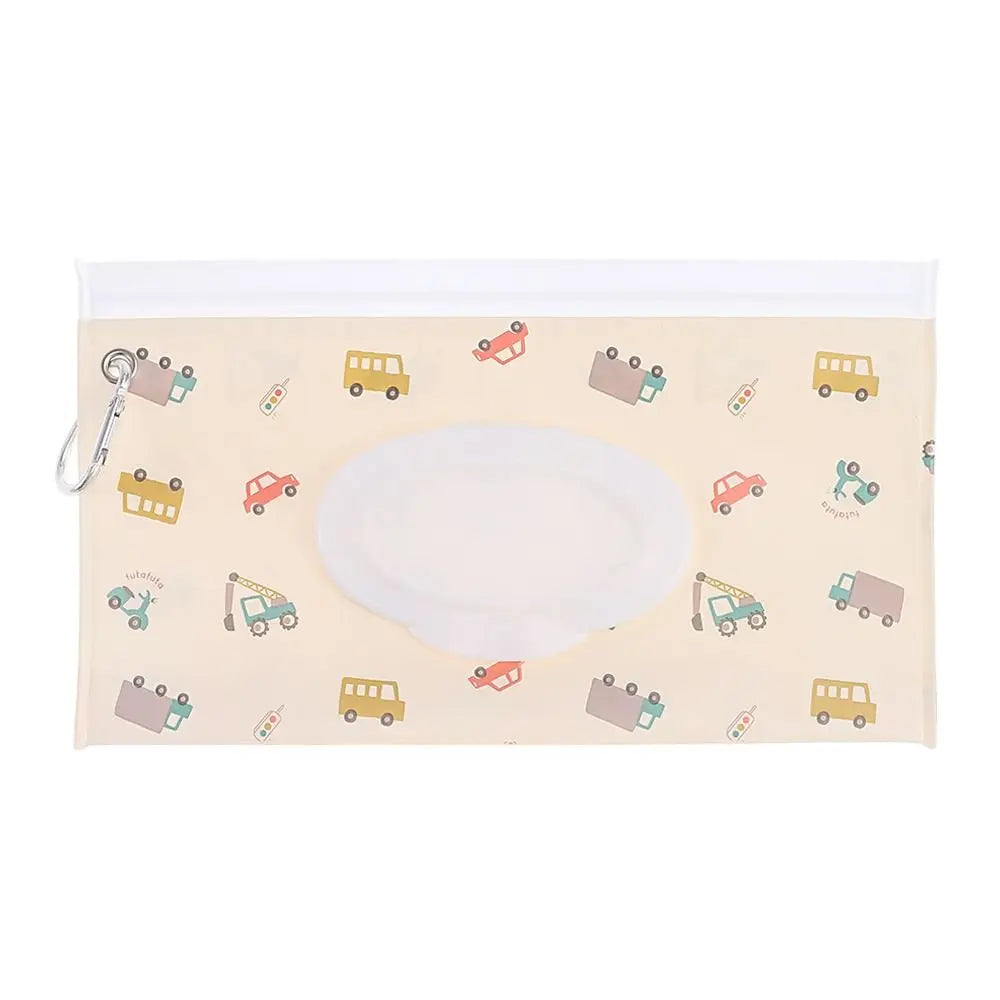 Portable Baby Wet Wipe Pouch with Flip Top and Snap Strap