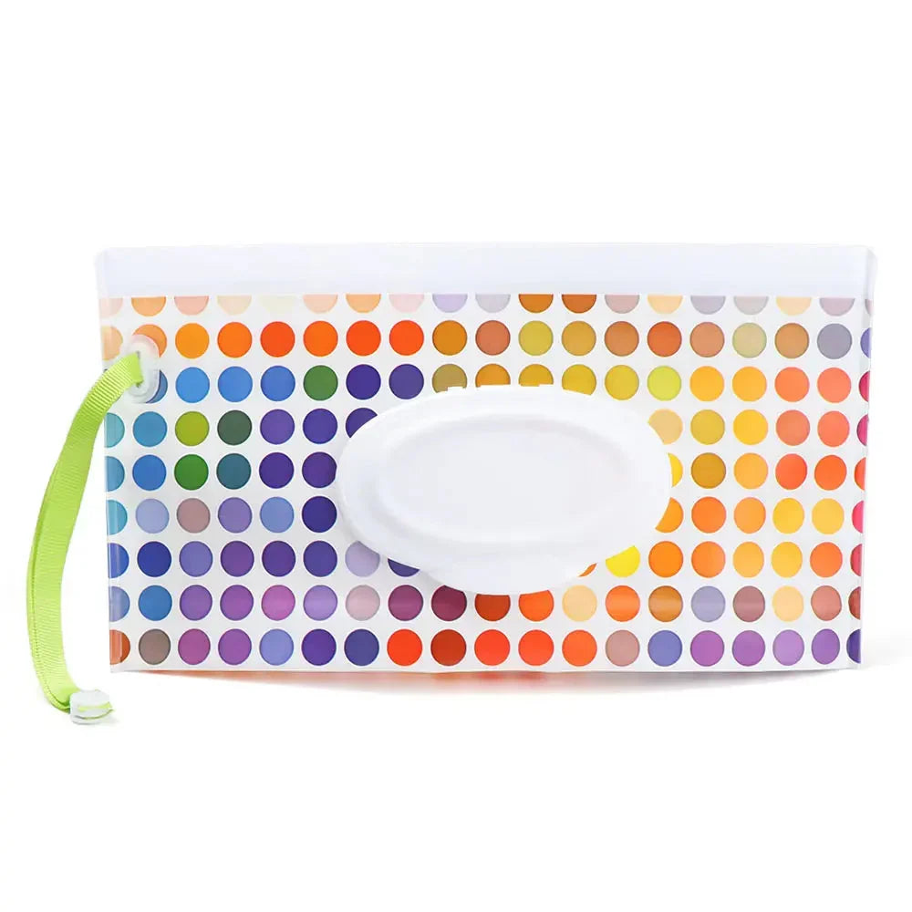 Portable Baby Wet Wipe Pouch with Flip Top and Snap Strap