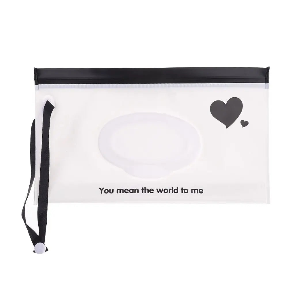 Portable Baby Wet Wipe Pouch with Flip Top and Snap Strap