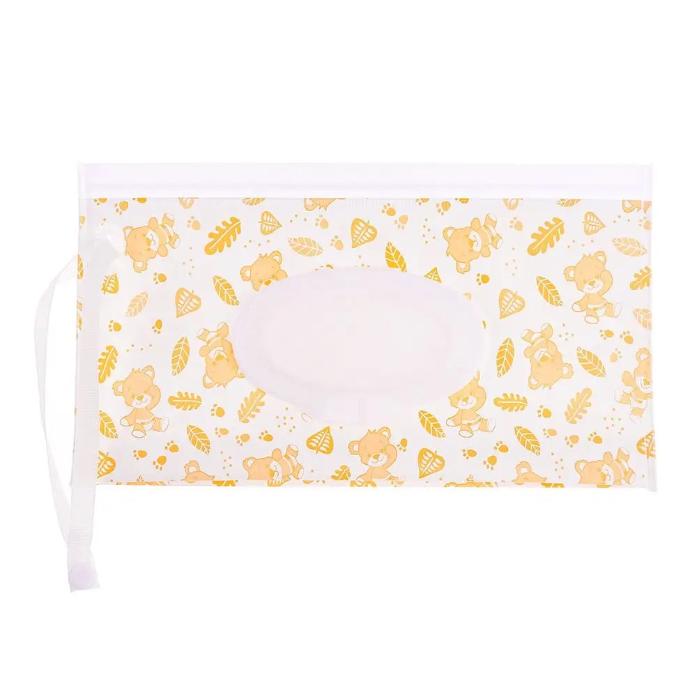 Portable Baby Wet Wipe Pouch with Flip Top and Snap Strap