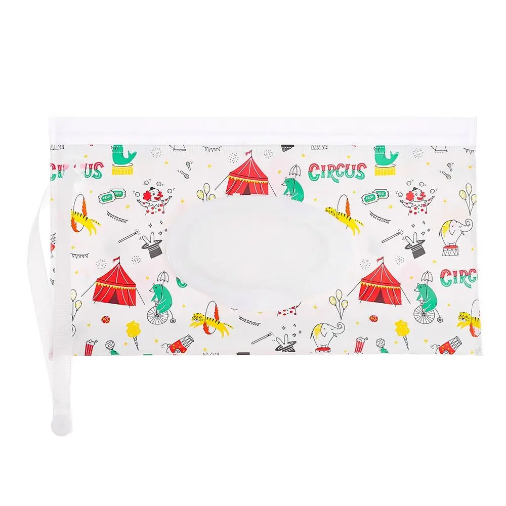 Portable Baby Wet Wipe Pouch with Flip Top and Snap Strap
