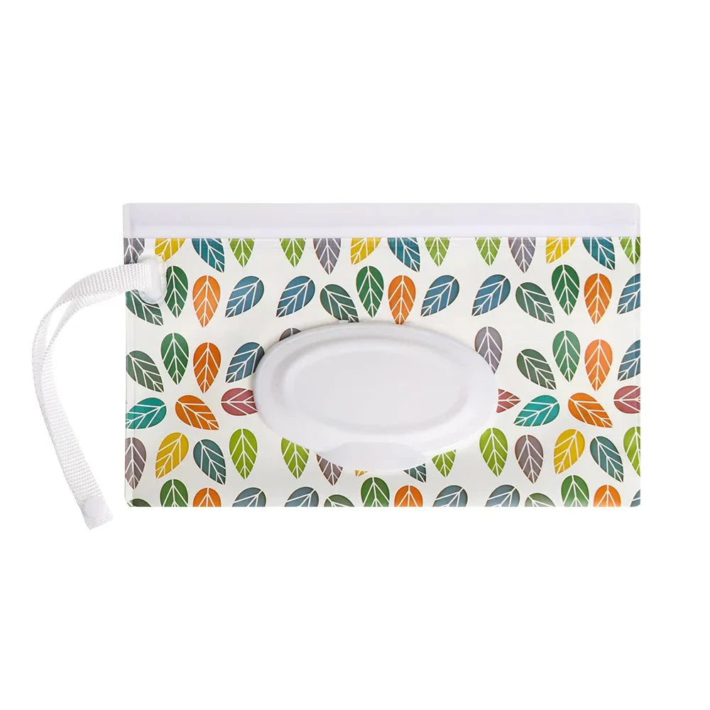 Portable Baby Wet Wipe Pouch with Flip Top and Snap Strap