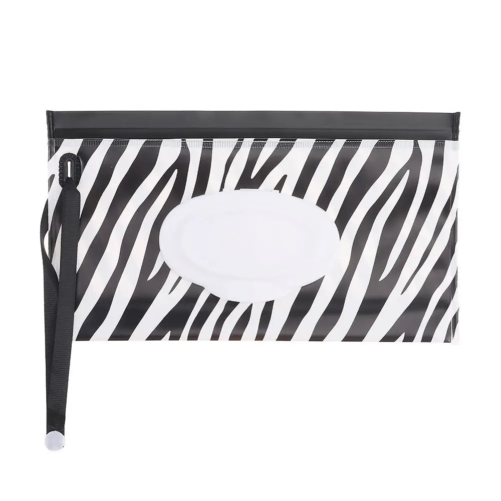 Portable Baby Wet Wipe Pouch with Flip Top and Snap Strap