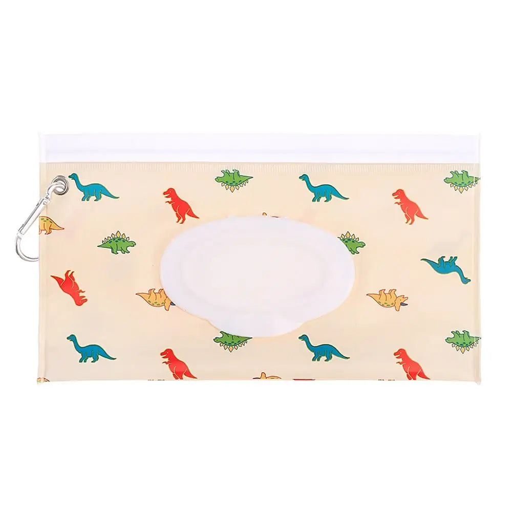 Portable Baby Wet Wipe Pouch with Flip Top and Snap Strap
