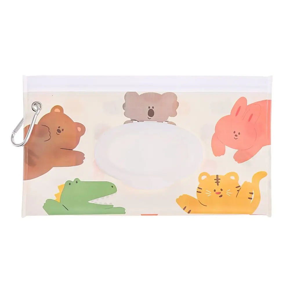 Portable Baby Wet Wipe Pouch with Flip Top and Snap Strap