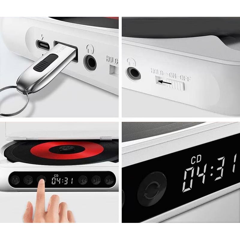Portable CD Player - Bluetooth | Hi-Fi Sound | Multiple Colors