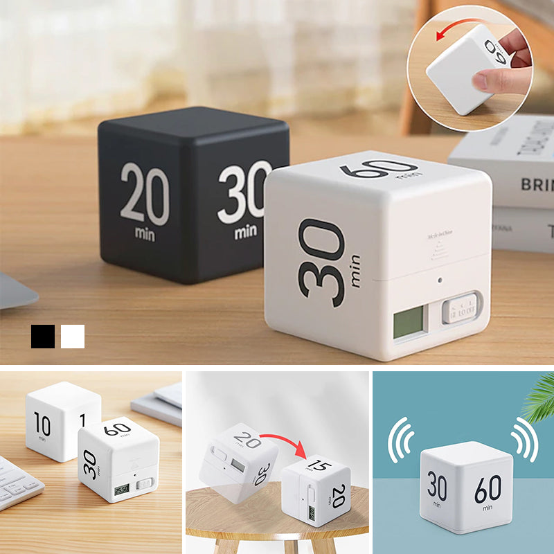 Portable Cube Timer Digital Countdown Alarm for Productivity