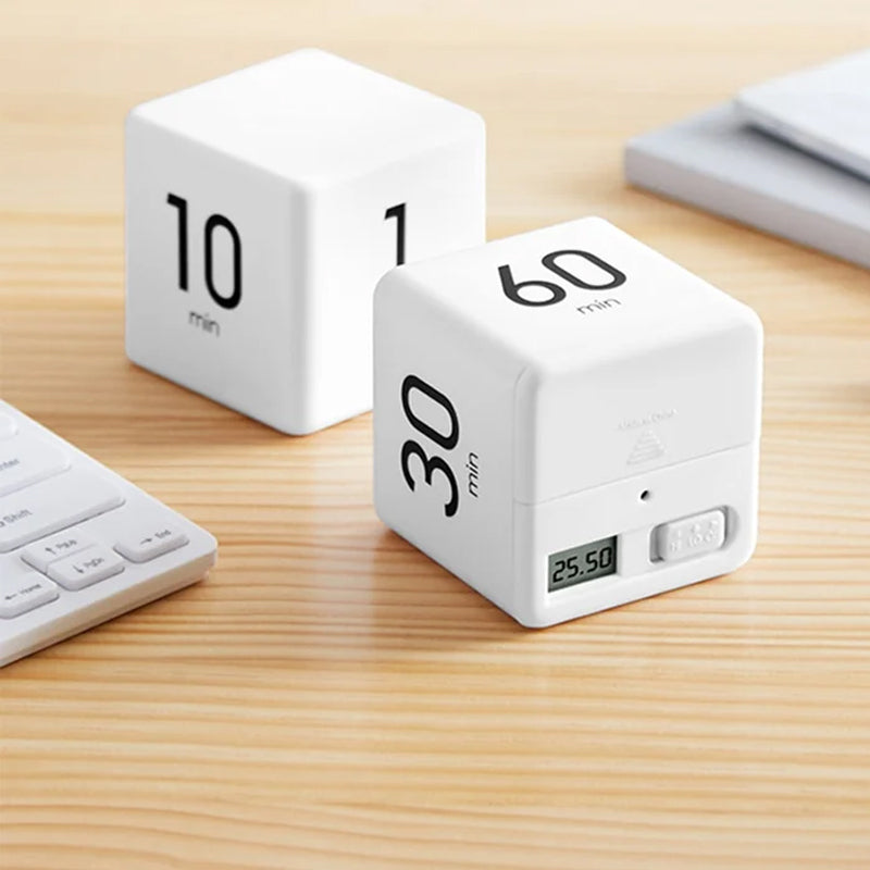 Portable Cube Timer Digital Countdown Alarm for Productivity