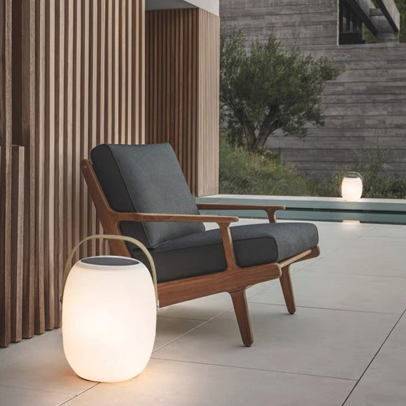 Portable LED Solar Lantern - White PE - Modern Outdoor Light with Handle - Image 4