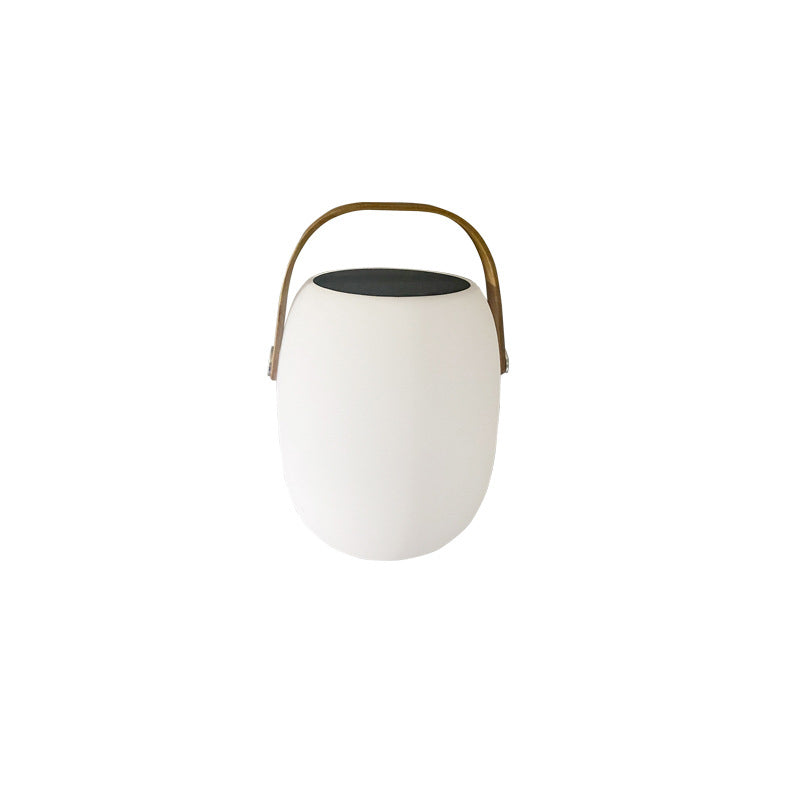 Portable LED Solar Lantern - White PE - Modern Outdoor Light with Handle - Image 5