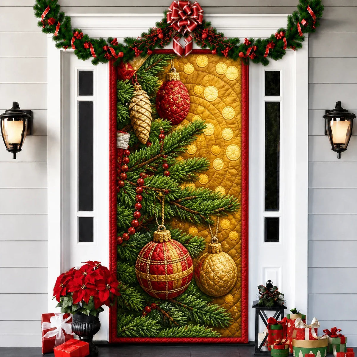 Printed 3D-Effect Christmas Door Cover