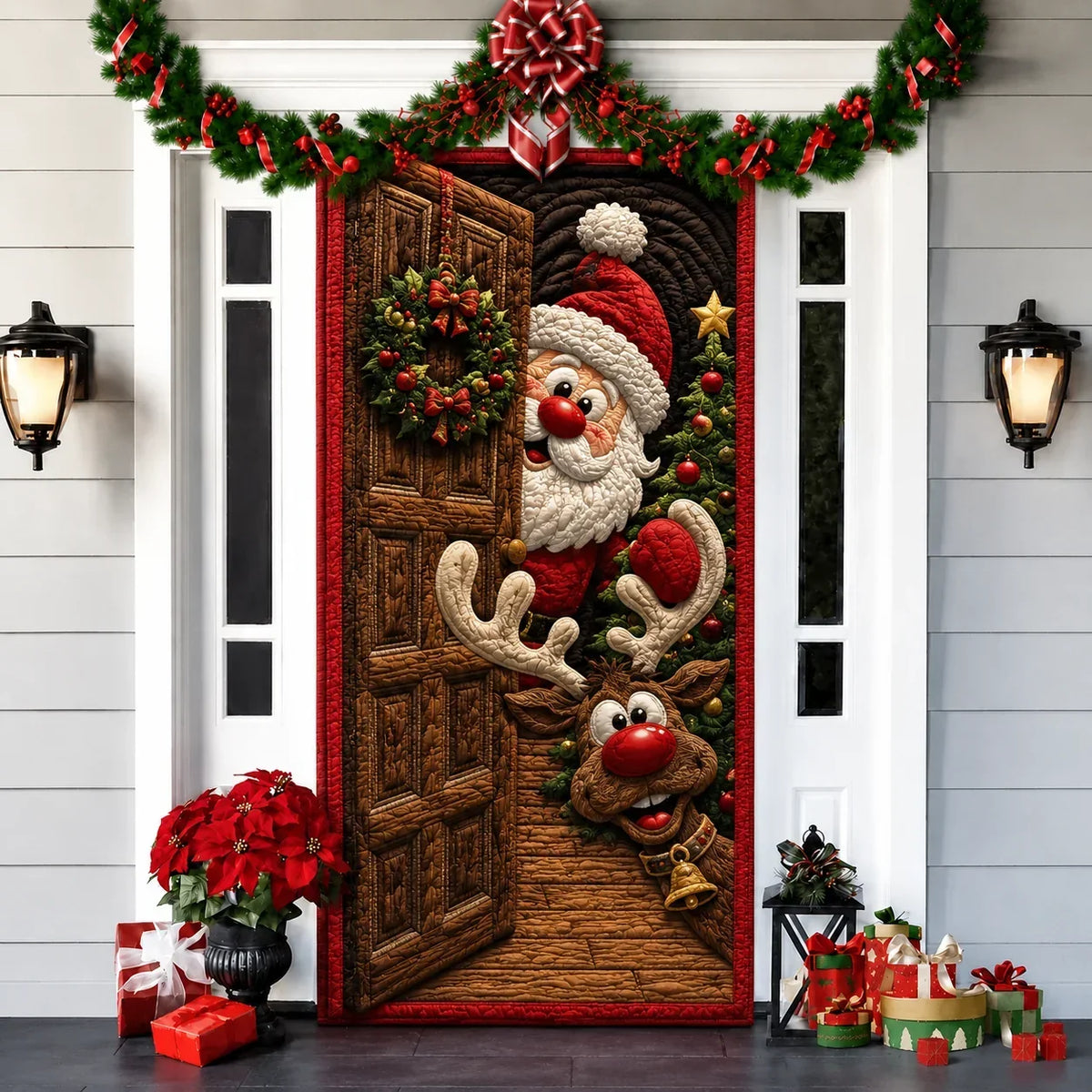 Printed 3D-Effect Christmas Door Cover