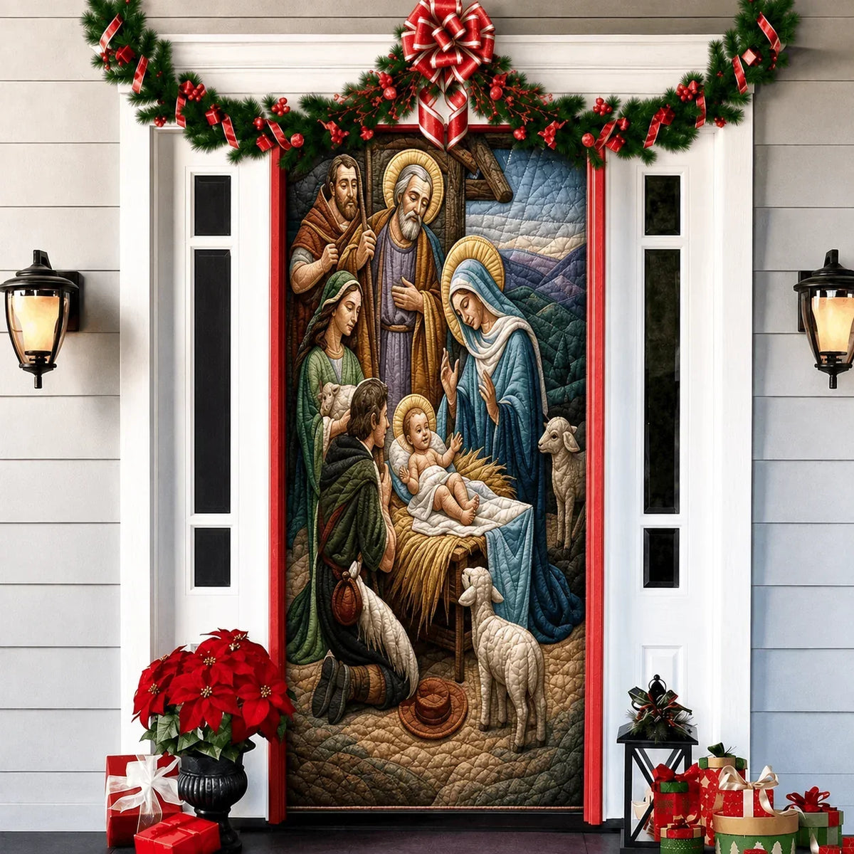 Printed 3D-Effect Christmas Door Cover