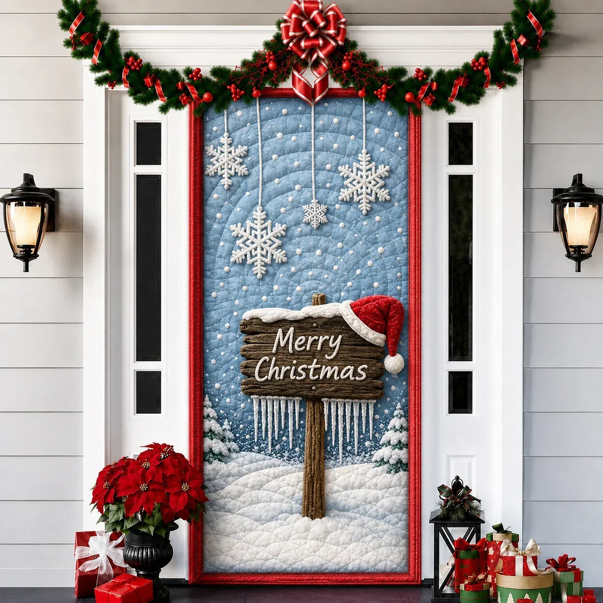 Printed 3D-Effect Christmas Door Cover