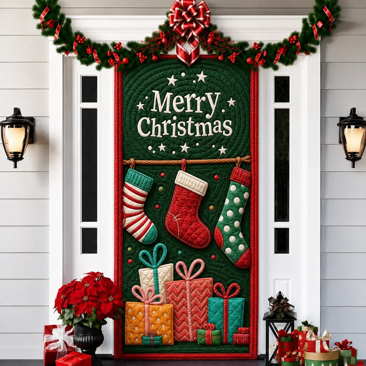 Printed 3D-Effect Christmas Door Cover