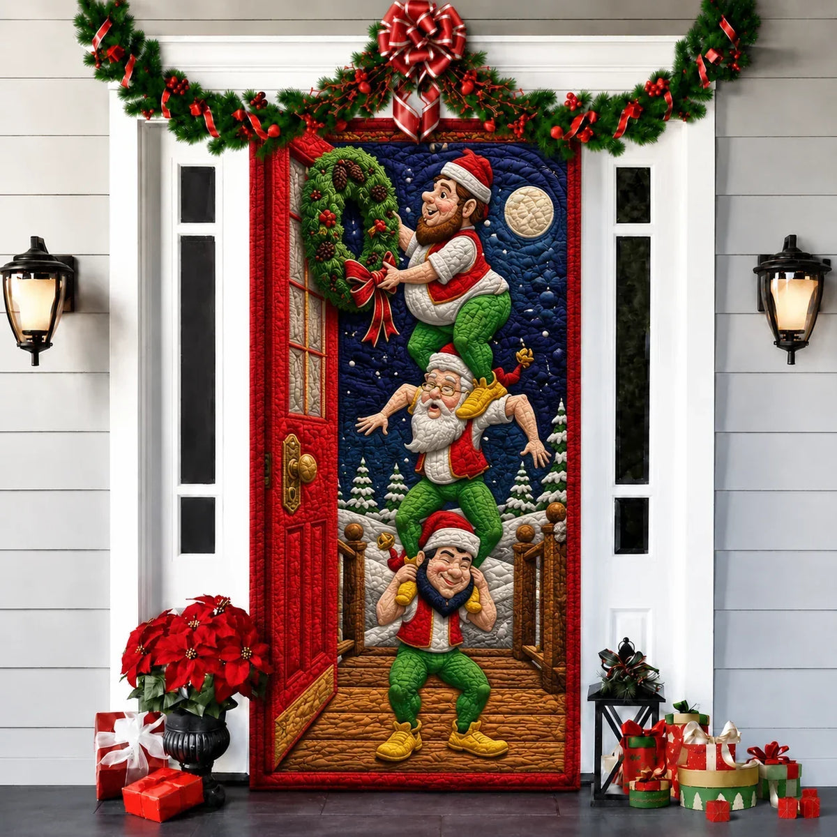 Printed 3D-Effect Christmas Door Cover