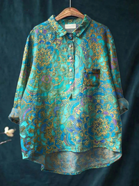 Printed Shirt Dress with Pocket
