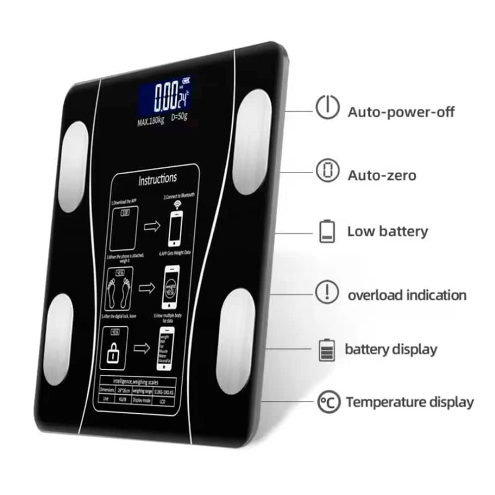 Pro Bathroom Scale (180 kg) - BMI Function & Bluetooth