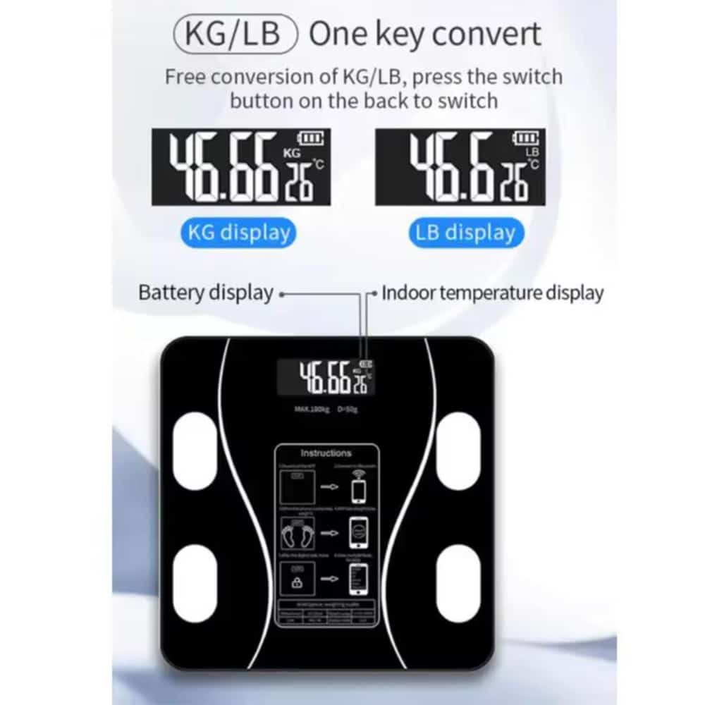 Pro Bathroom Scale (180 kg) - BMI Function & Bluetooth