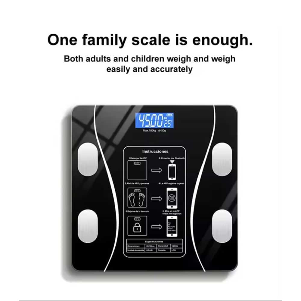 Pro Bathroom Scale (180 kg) - BMI Function & Bluetooth