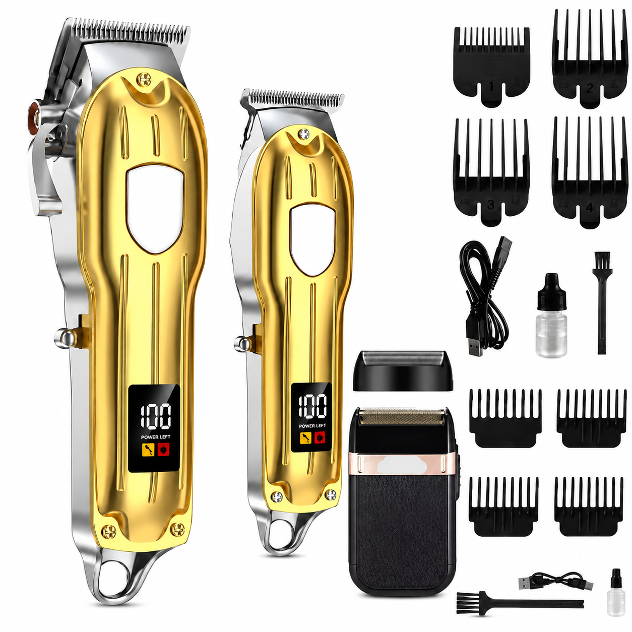 Professional Electric Hair Cutting Kit - Clipper, Trimmer & Shaver