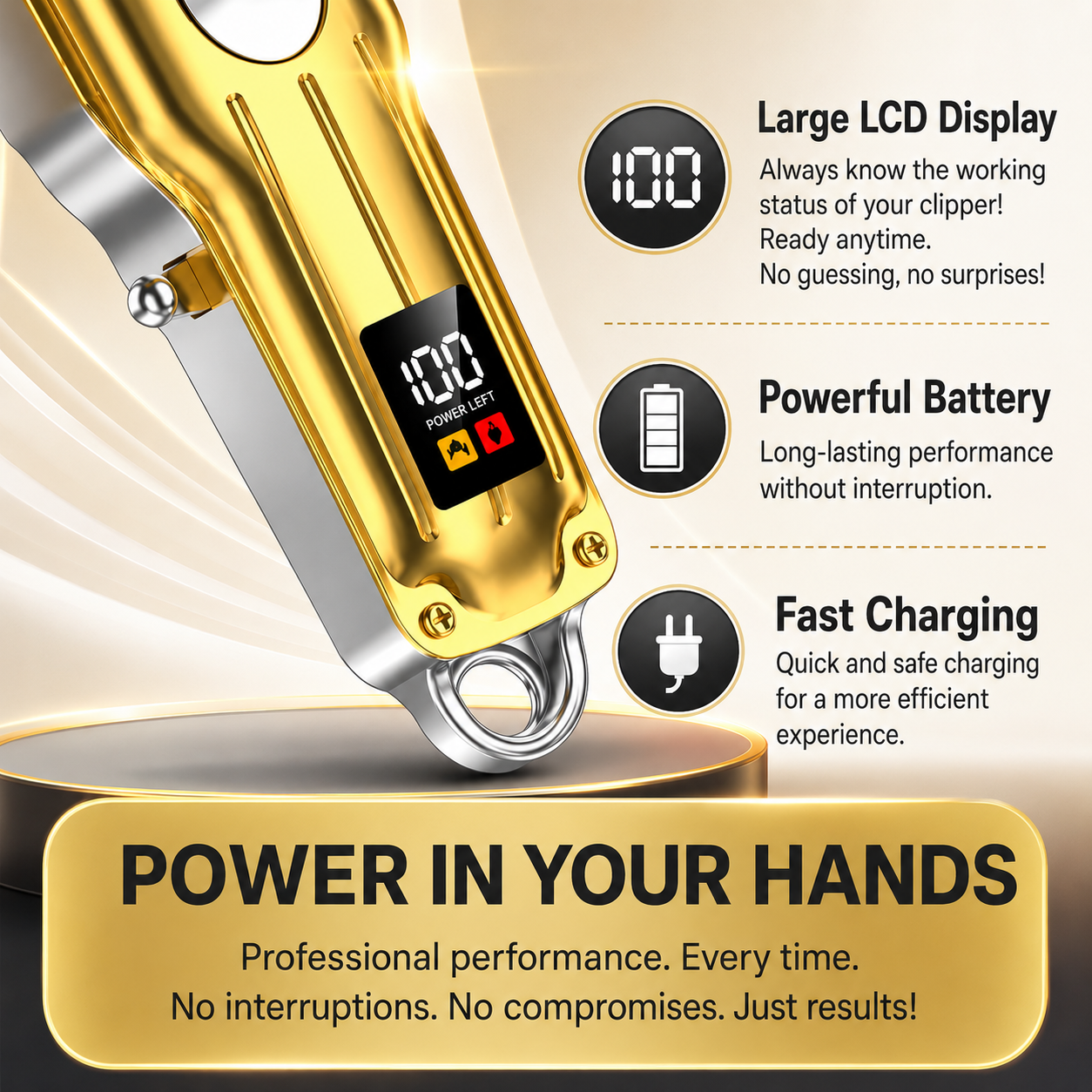 Professional Electric Hair Cutting Kit - Clipper, Trimmer & Shaver