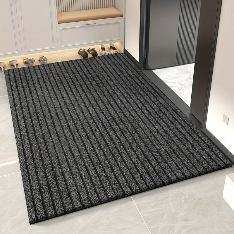 PVC Indoor Outdoor Doormat - Non-Slip Weatherproof Entrance Mat - Striped Design - Image 1