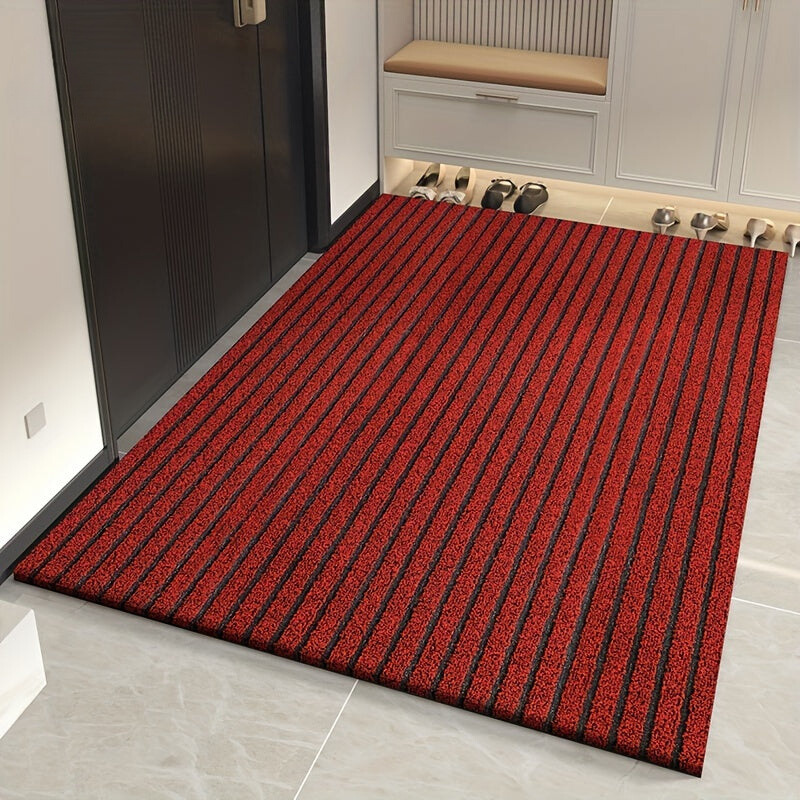 PVC Indoor Outdoor Doormat - Non-Slip Weatherproof Entrance Mat - Striped Design - Image 2