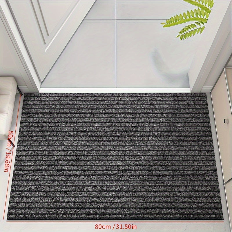 PVC Indoor Outdoor Doormat - Non-Slip Weatherproof Entrance Mat - Striped Design - Image 3