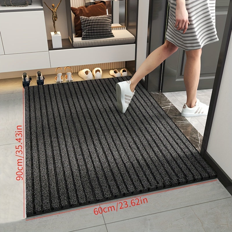PVC Indoor Outdoor Doormat - Non-Slip Weatherproof Entrance Mat - Striped Design - Image 4