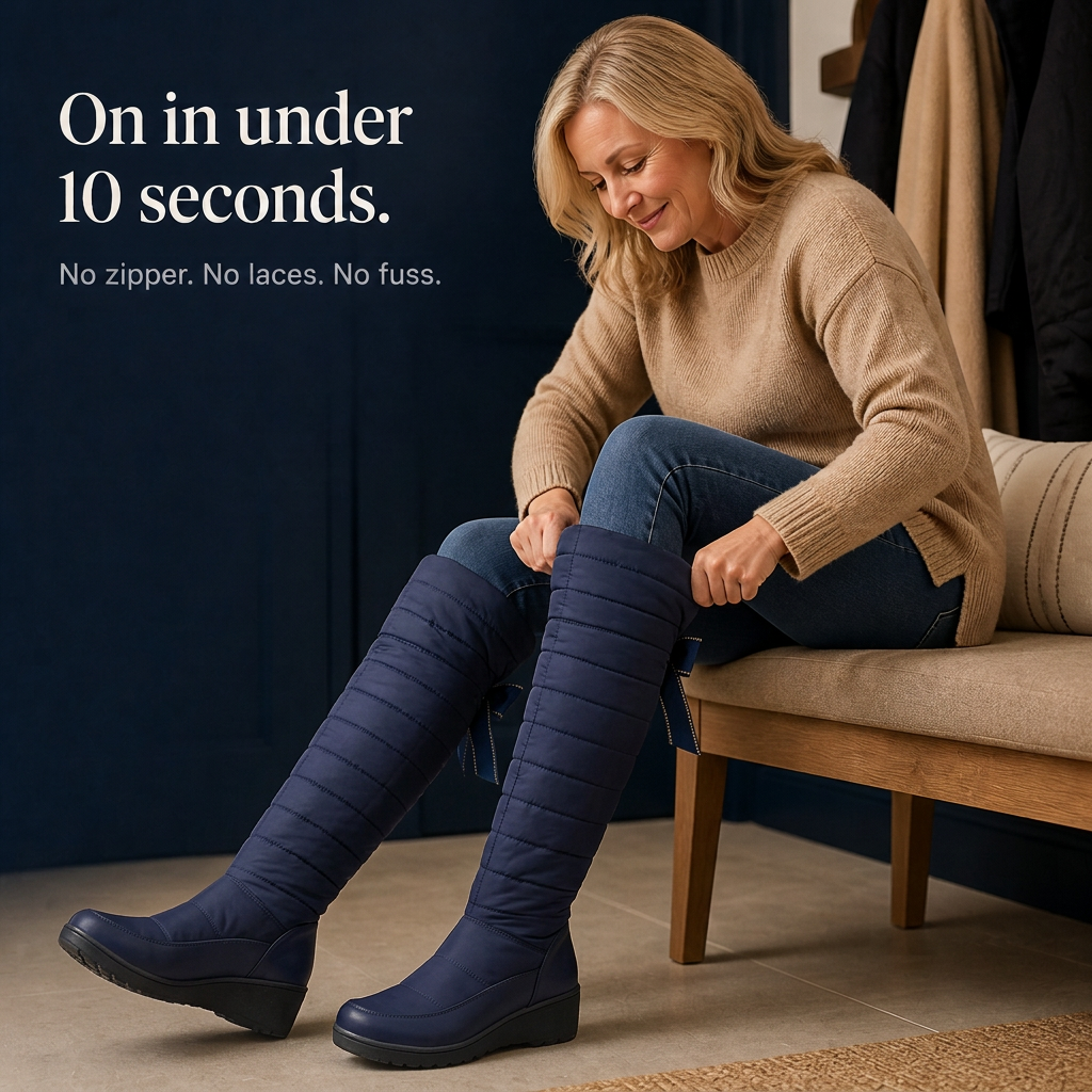 Quilted Puffer-Style Tall Winter Boots