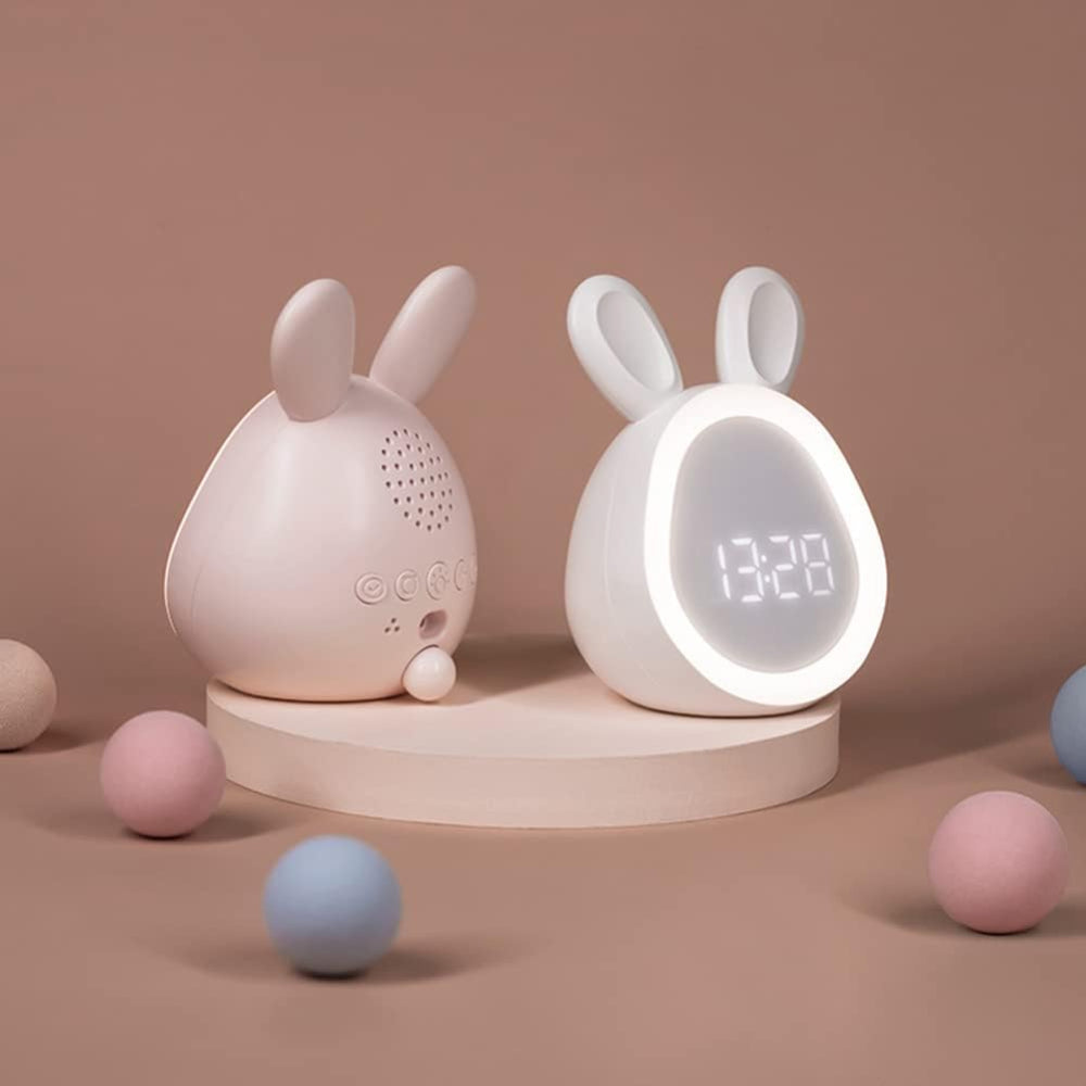 Rabbit Night Light Alarm Clock - Kids Room Decor - LED Digital Display - Image 1