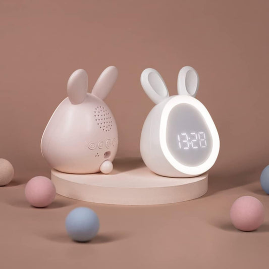 Rabbit Night Light Alarm Clock - Kids Room Decor - LED Digital Display - Image 1