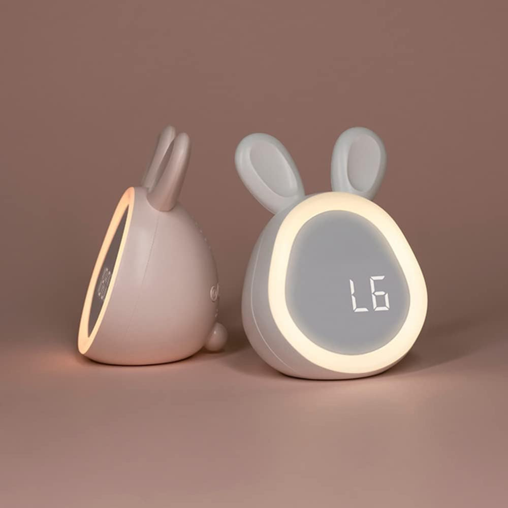 Rabbit Night Light Alarm Clock - Kids Room Decor - LED Digital Display - Image 2