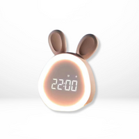 Rabbit Night Light Alarm Clock - Kids Room Decor - LED Digital Display