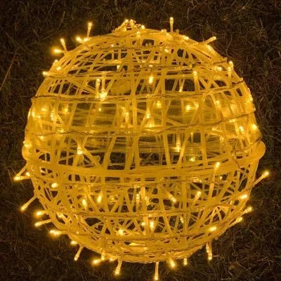 Rattan Ball Outdoor String Lights - Garden Lighting - Decorative Spheres - Image 8