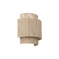 Rattan Rope Wall Sconce - Tiered Cylinder Shade - Coastal Modern Lighting