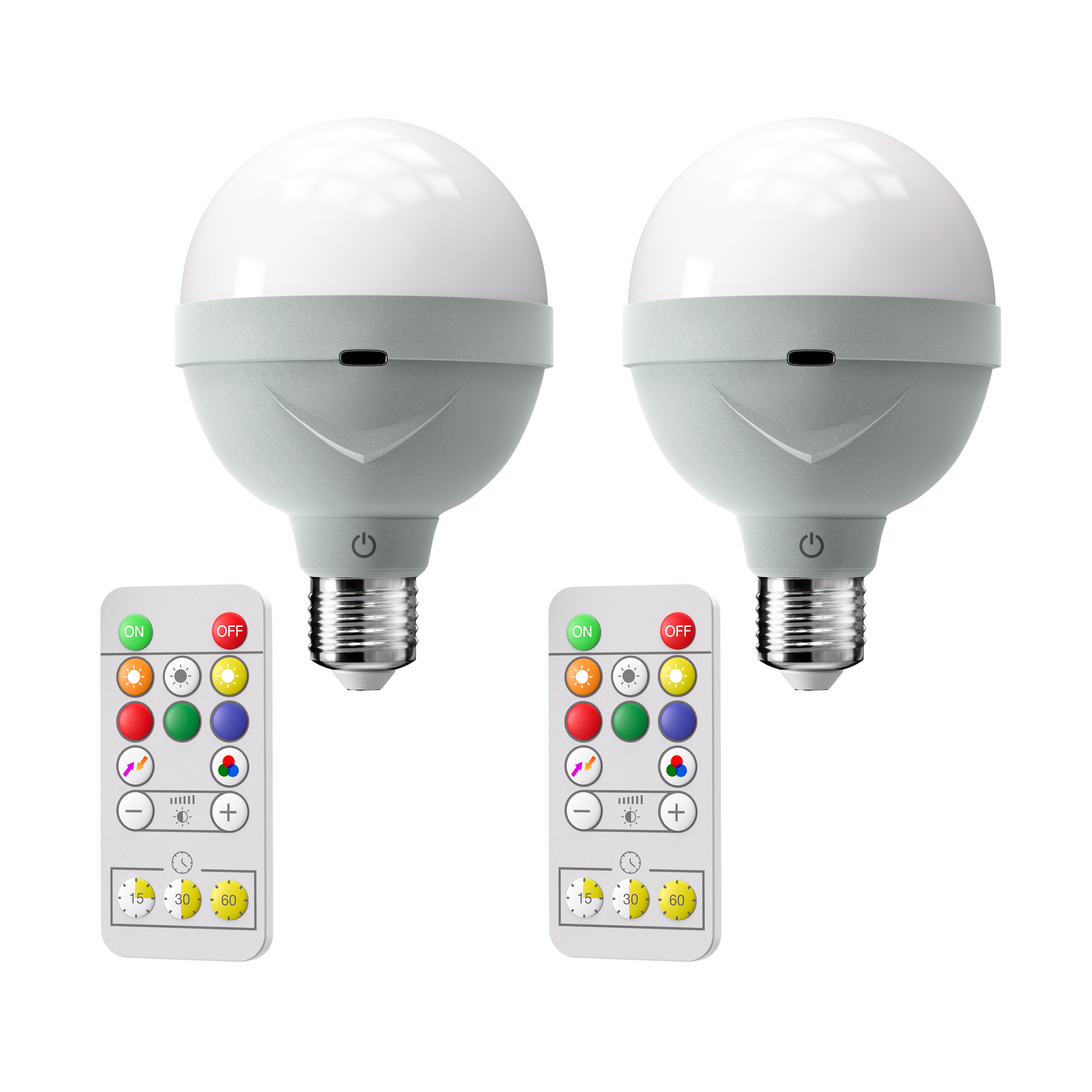 Rechargeable LED Light Bulbs - Wireless - Remote Controlled - 2 pcs. - Image 1