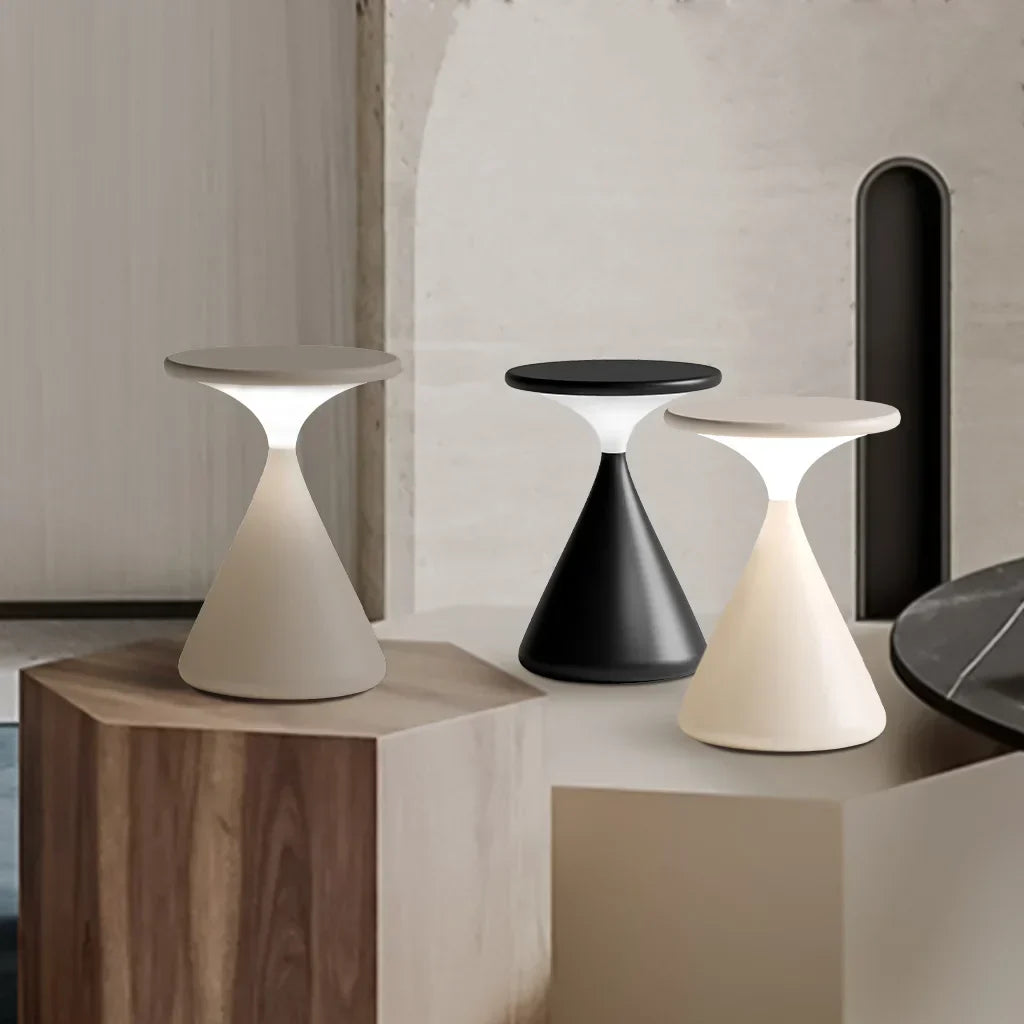 Rechargeable LED Table Lamp - Modern Hourglass Design - Dimmer Function - Image 3